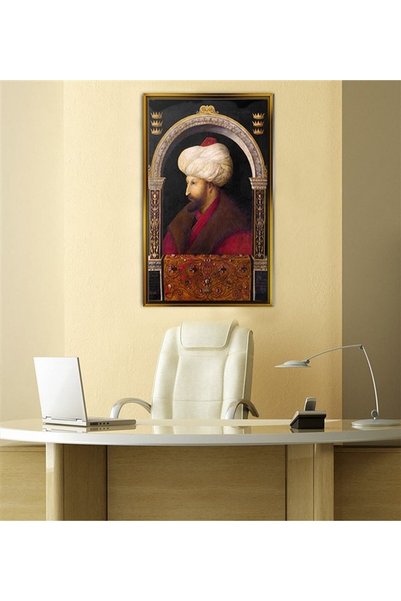 giyense Tablore Fatih Sultan Mehmet Portresi Gentile Bellini Tasarımı Çerçeve...