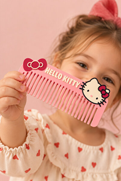 PELIUS Children's Comb, Hello Kitty Pink Wide-Toothed Hair Comb Children's Comb