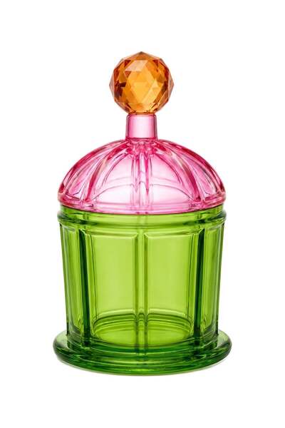 Brandsmiths Lumi Kapaklı Kristal Obje-Rose Green