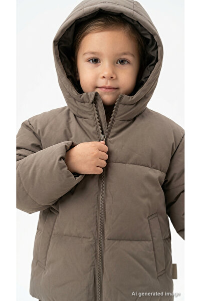 Jack & Jones Unisex Çocuk Mont Şişme Kapüşonlu Fermuarlı Cepli Dolgulu Kışlık...
