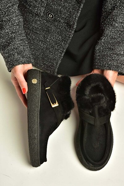 Fox Shoes Z380576302 Black Suede Artificial Fur Women's Boots
