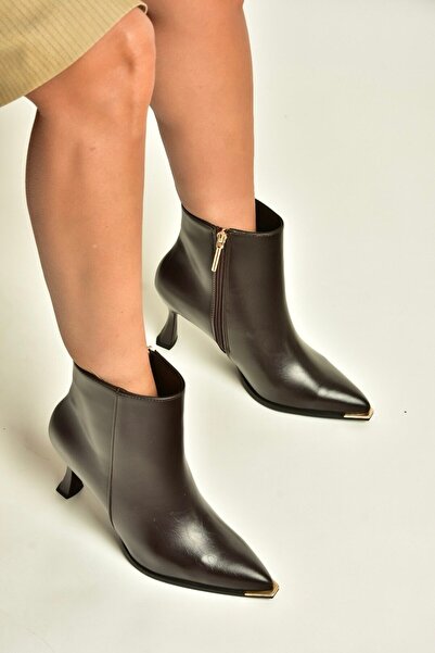 Fox Shoes Z518083209 Brown Thick Goblet Heeled Women's Boots