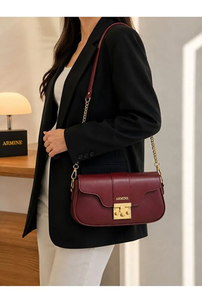 Armine Women's Hand & Shoulder Bag A4S4M2 Claret Red