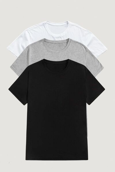 luci sports LUNAVISTA Unisex Βαμβακερό Μαύρο Γκρι Λευκό Πακέτο με 3 μπλουζάκι...