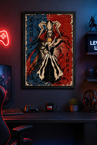Charmbi Bleach Themed Black Wooden Framed Poster Premium Digital Print Painti...