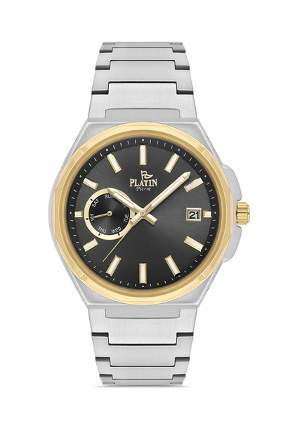 Platin Pierre Hds-1306ga-d2 steel band functions active men's wristwatch