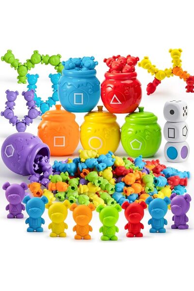 JOYIN Rainbow Counting Bears with Matching Sorting Cups - 83 Pcs Set Learning...
