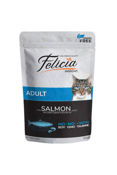 Jelly Somonlu ve Taurinli Pouch Tahılsız Yetişkin Kedi Konservesi 85 Gr