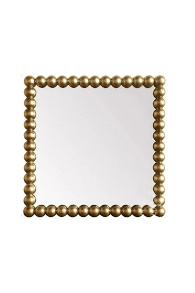 Mobatelier Oglindă decorativa de perete, forma patrata, Auriu