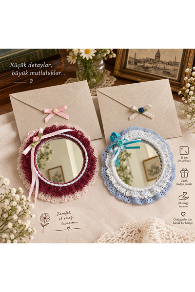 El Yapım Vintage Ayna+Zarf