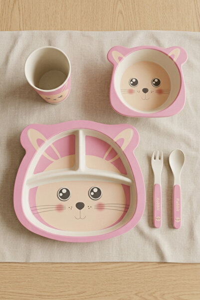 Cooker Meowlet 5 Piece Bamboo Children's Food Set Yk7004