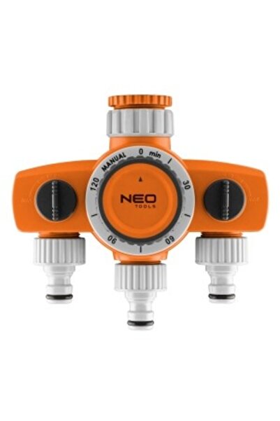 NEO Tools Distribuitor de apă cu trei robinete, 2 ieșiri cu închidere de sigu...