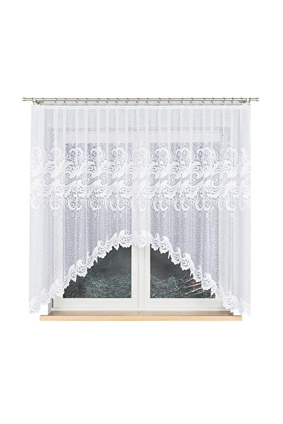 Markizeta Firanka jacard gata confecționat cu decupaje 300x160 ornamente alb ...