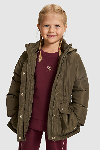 U.S. Polo Assn. Girl's Khaki Coat 50328225-Vr027