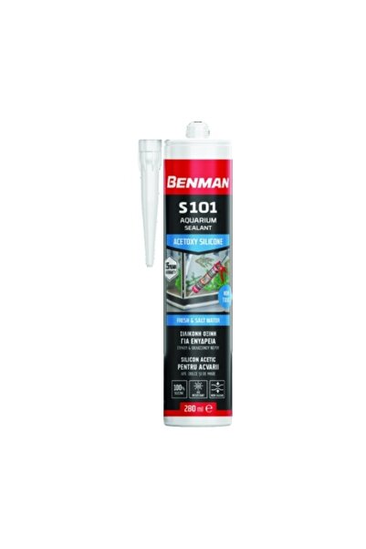 BENMAN Silicon profesional pentru acvarii, S101, transparent, rezistent la UV.