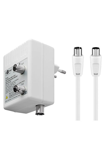 goobay Ενισχυτής κεραίας, 2 συσκευές, DVB-T DVB-T2 DVB-C, λευκό 67226