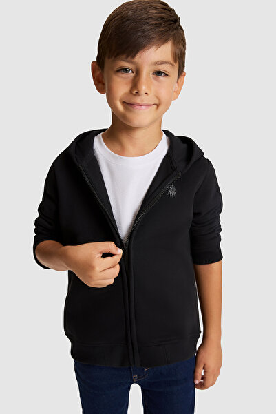 U.S. Polo Assn. Boy's Black Basic Sweatshirt 50331749-Vr046