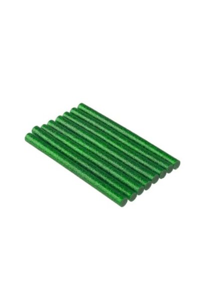 dedra Set de 8 mini bețe decorative din silicon cu sclipici, verzi, 8x100 mm