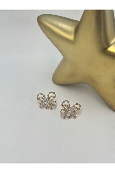 BYYEŞO Zircon Stone Butterfly Earrings (Steel)