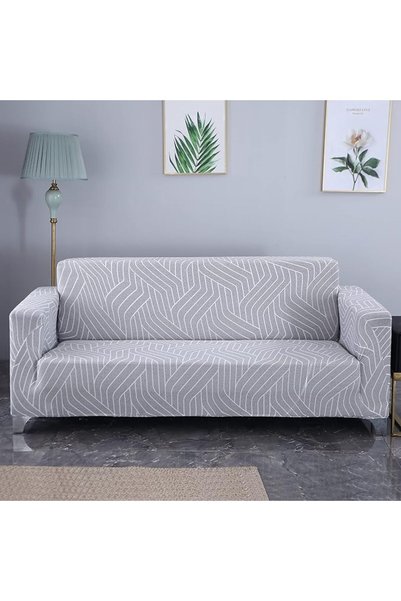 HOUSE OF QUIRK غطاء أريكة ثلاثية المقاعد من البوليستر، مطبوع، مرن للغاية، قاب...