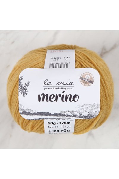 Lamia حبل محبوك يدويًا من الخردل من La Mia Merino - L123