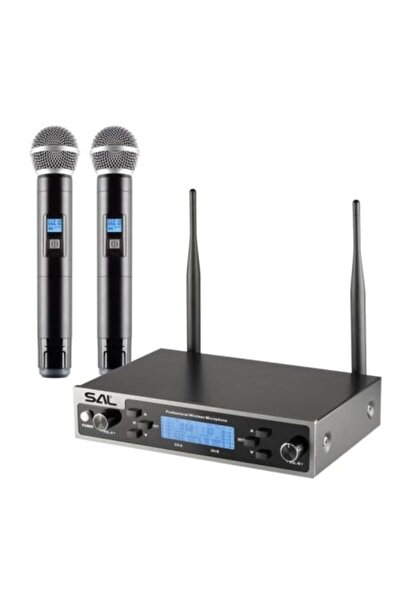 Sal Set profesional de 2 microfoane wireless cu receptor, rază de acțiune de ...