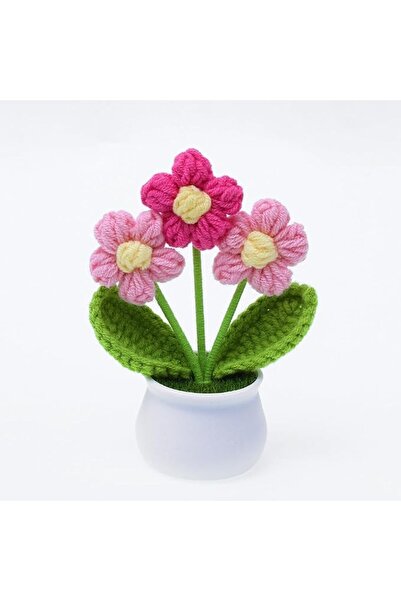 Yelajoy Crochet Flowers Artifical Small Patted Flowers for Office Desk Car Da...