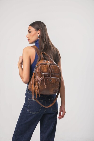 ÇÇS 18381 Kadın Sırt Ve Omuz Çantası STD CAMEL