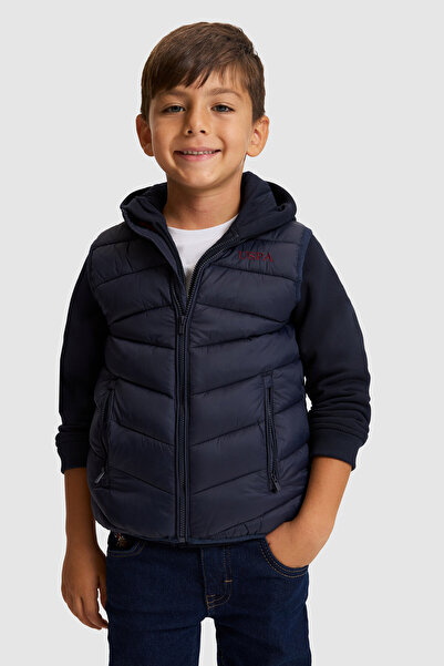U.S. Polo Assn. Boy's Navy Blue Vest 50328197-Vr033