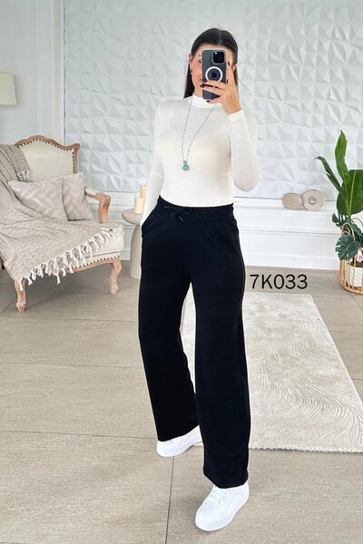 İnce Topuk Elastic Waist Modal Trousers 7K033