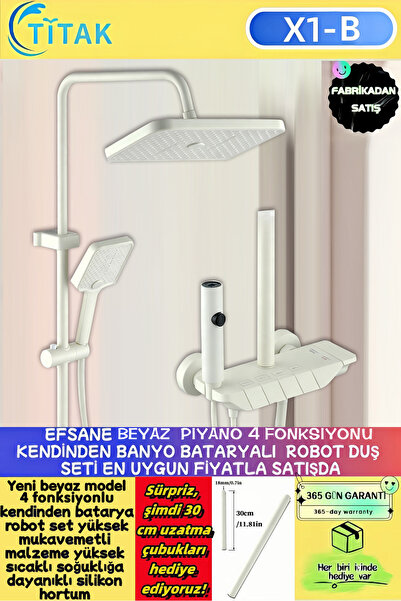 TİTAK HAYATIN KOLAY YANI Piano 5 Fonksiyonlu Kendinden Banyo Bataryalı Dijita...