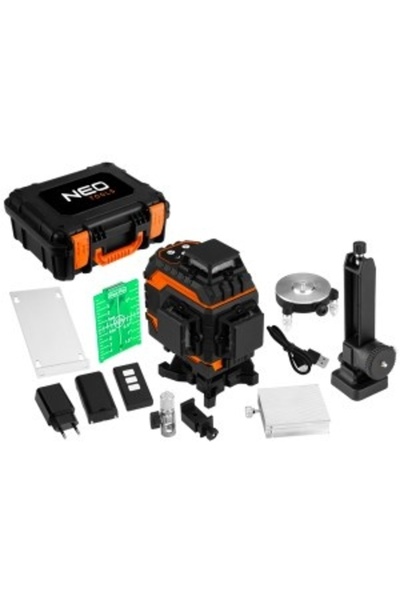 NEO Tools Laser 3D, 16 linii, verde, geantă de transport, placă de țintire, s...