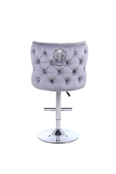 Topscaune Scaun bar, rotativ, înălțime reglabilă, Catifea, SIB 1050, Gri Deschis