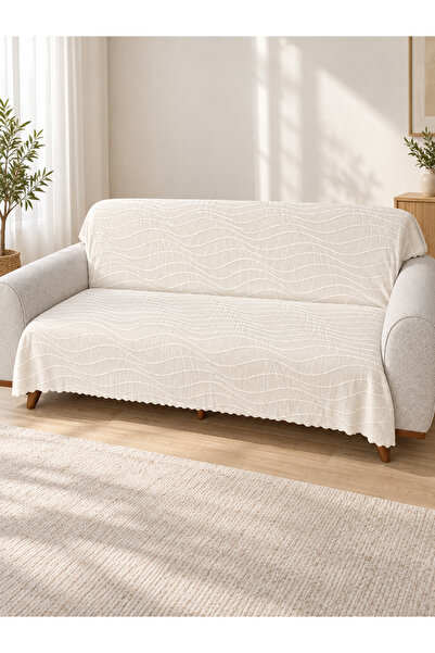 Faiend Premium Dot Based Wave Patterned Sofa Cover Sofa Bed Cover Textured Sp...