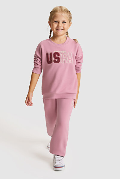 U.S. Polo Assn. Girl's Dusty Rose Pajama Set 50334100-Vr026