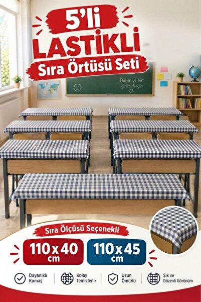 ALTINPAMUK 5 Pieces of School Desk Covers Elastic Tablecloth Stain-Resistant ...