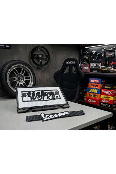 Sticker Works Vespa 3D Motor Plakalık ( BEYAZ )