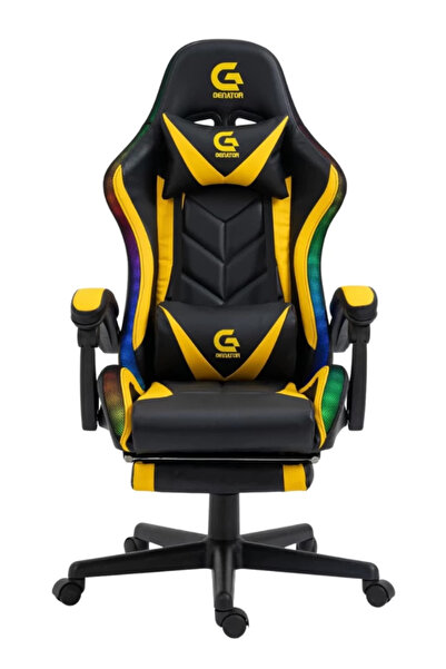 Topscaune Scaun gaming, sistem iluminare bandă LED RGB, masaj în perna lombar...
