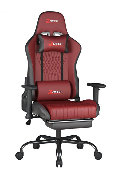 Topscaune Scaun gaming, Pernă lombară cu Masaj vibrator, Suport pentru picioa...