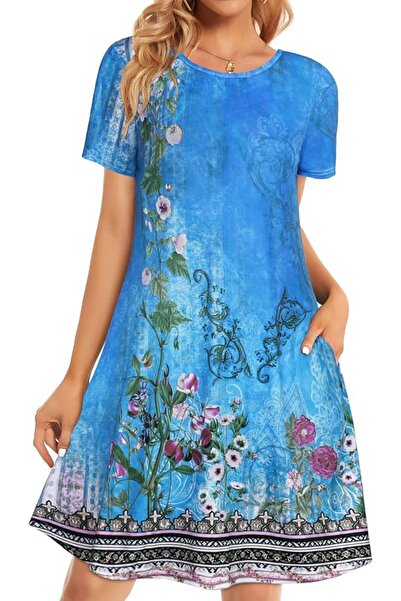 GENERAL elescat Summer Dresses for Women Casual Sleeveless Tshirt Beach Flowy...