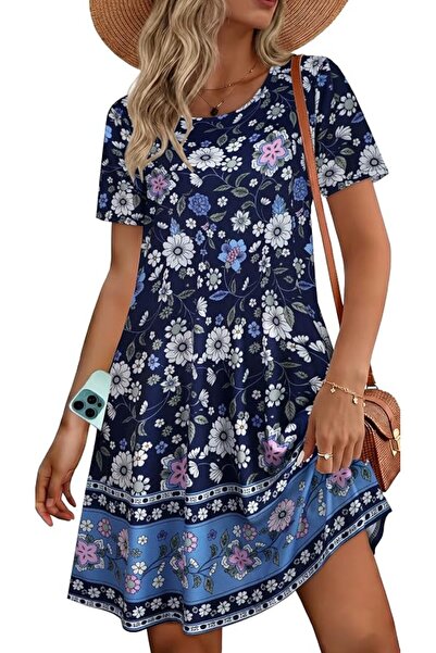 GENERAL elescat Summer Dresses for Women Casual Sleeveless Tshirt Beach Flowy...