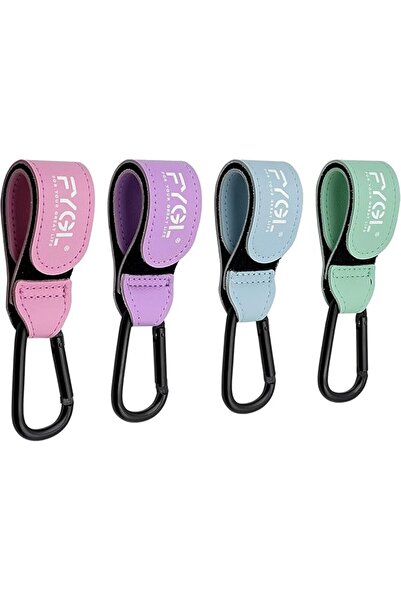 GENERAL Hooks for Baby Strollers - Leather Clips for Strollers, Black Color (...