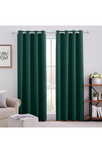 GENERAL Homeideas White to Grey Gradient 84" Long 2 Panels Set Long Length Ro...
