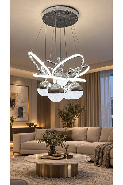 LOTUS 5 TOPLU LED AVİZE KROM