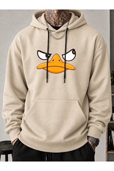 Erkek Oversize 3 İplik Hoodie Premium Kaliteli Kumaş Kalın Kapüşonlu Sweatshirt