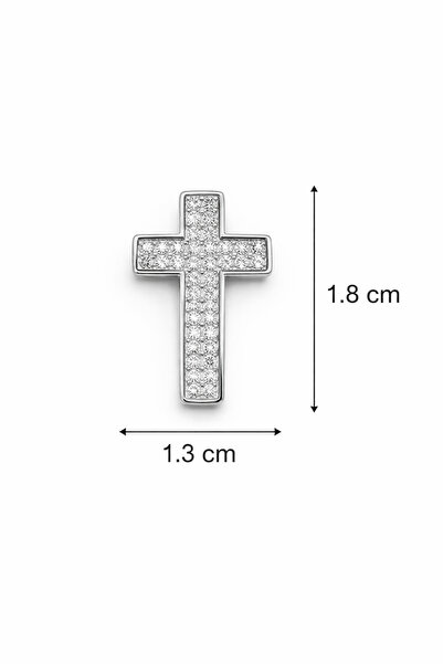 Peach Jewelry Σταυρός Ασήμι 925 Ροδιωμένο Με Ζιργκόν Χωρίς Αλυσίδα