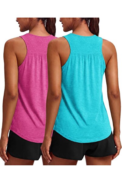 GENERAL PINSPARK Workout Tank Tops Woman Yoga Shirt Racerback Loose Athletic ...
