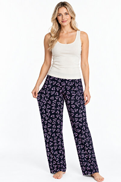 FİT WOMEN Women's Striped Blouse Patterned Strappy Ecru Pajama Set