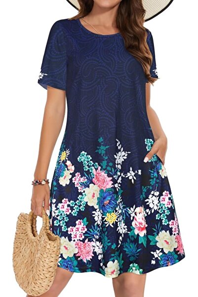 GENERAL elescat Summer Dresses for Women Casual Sleeveless Tshirt Beach Flowy...