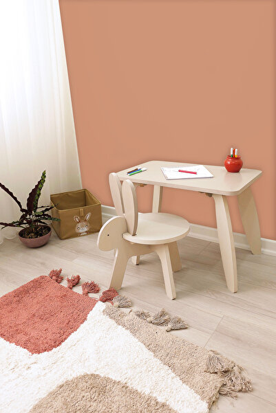 montessori aktivite masası tavşan masa ve tavşan sandalye çocuk masa sandalye